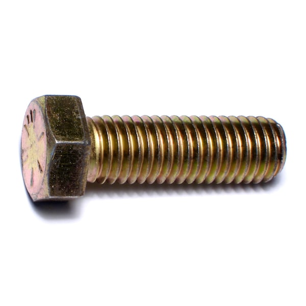 Midwest Fastener Grade 8, 9/16"-12 Hex Head Cap Screw, Zinc Yellow Steel, 1-3/4 in L, 5 PK 65484 - main